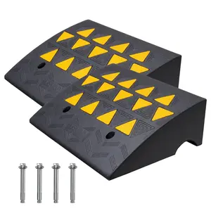 【Father's Day gift】VEVOR Rubber Curb Ramp 2 Pack, 6" Rise Height Heavy-Duty 33069 lbs/15 T Capacity Threshold Ramps, Driveway Ramps with Stable Grid Structure for Cars, Wheelchairs, Bikes, Motorcycles