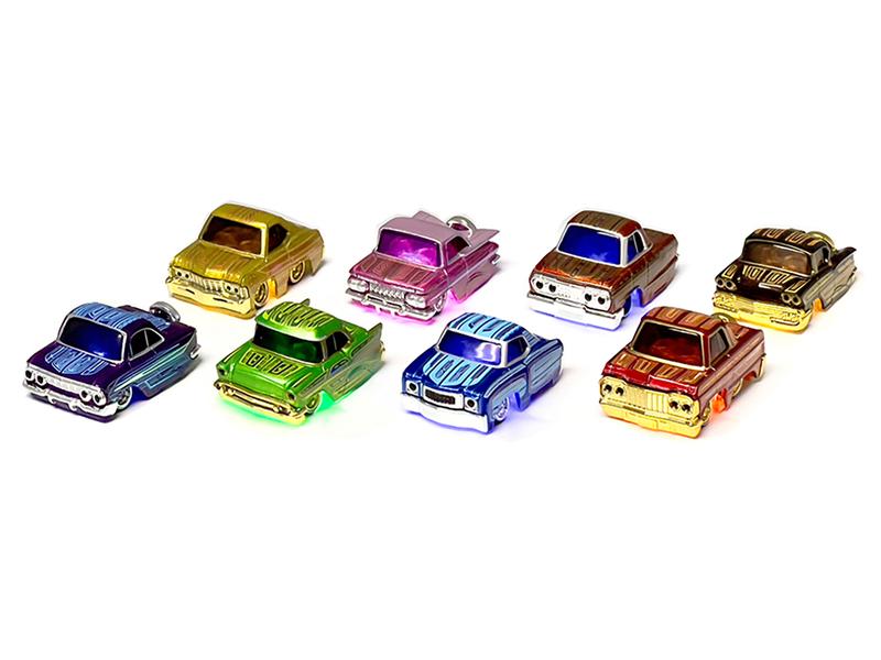 "Lowriders Show Glow" Series 1 Set of 8 Pieces die cast model cars by CarTuned