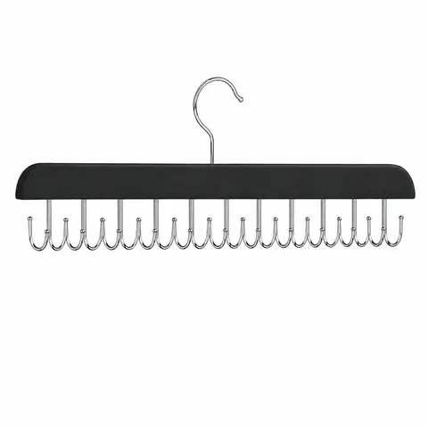 Bra Hanger for Closet, Tank Top Organizer 20 Hooks Capacity Foldable Wood Space Saving Hanger Closet Organizers and Storage for Dorm & Apartment for Tank Top, Hats, Scarf etc.