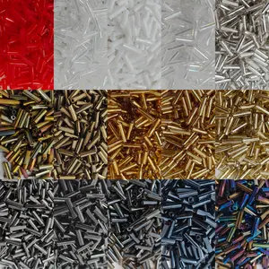 DIY Glass Beads Kit, 2250pcs 15 Colors Handmade Jewelry Making Supplies, 2x7mm Round Tube Beads for Bracelets Necklaces Accessories, Bead Mix