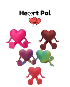 Heart Pal Decorative Figure | Adorable Ledge Sitter with Dangling Segmented Legs | Perfect for Gifting & Decor