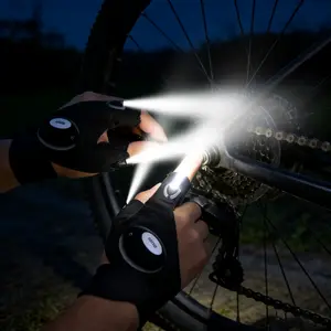 2PCS LED Flashlight Gloves, Gifts for Men Him Boyfriend Husband, Cool Gadget Finger Lights Waterproof for Camping Fishing Repairing, Fathers Day Christmas Birthday Gift