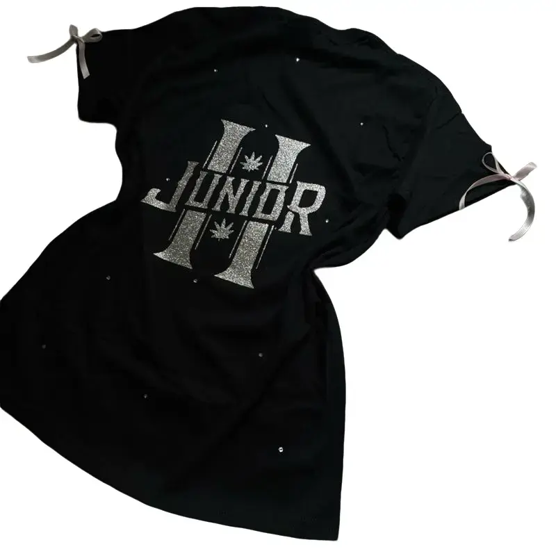JH COQUETTE PINK LOGO Rhinestone Tee