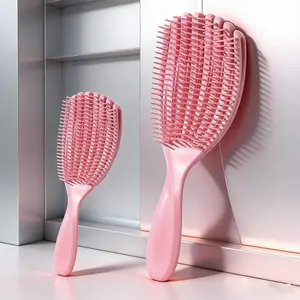 Smooth Detangling Hairbrush for All Hair Types, Wet or Dry Use, Flexible Bristles for Pain-Free, Tangle-Free Styling, Portable Travel Hairbrush
