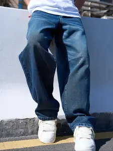 Men's Denim Jeans, High Quality Jeans, Loose Casual Comfy Straight Leg Jeans for Daily Wear, Woven Bottoms for All Seasons