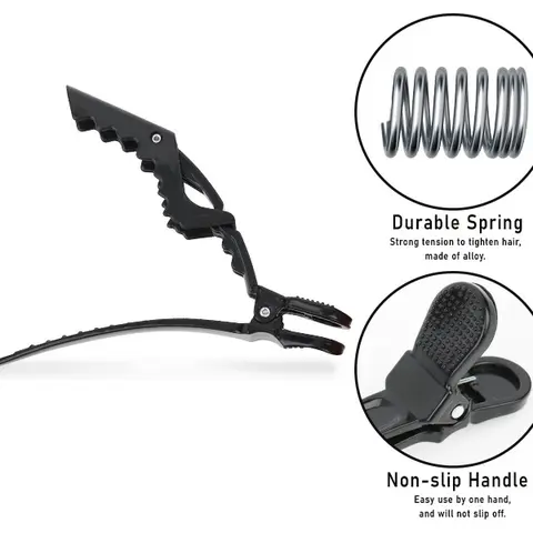 Vinisay Women's Black Basic Clip-in Claw Hairpin - PC Plastic, Strong Spring, Easy-to-Use, Everyday Fashion Hair Accessory for Human Hair Bundles with Free Gift