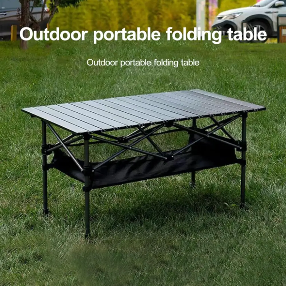 Lightweight Aluminum Folding Camping Table Portable Roll-Up Design Durable Waterproof with Carrying Bag for Outdoor Camping Beach BBQ Patio Picnic