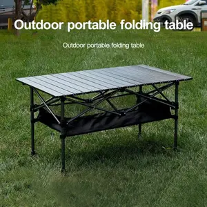 Lightweight Aluminum Folding Camping Table Portable Roll-Up Design Durable Waterproof with Carrying Bag for Outdoor Camping Beach BBQ Patio Picnic