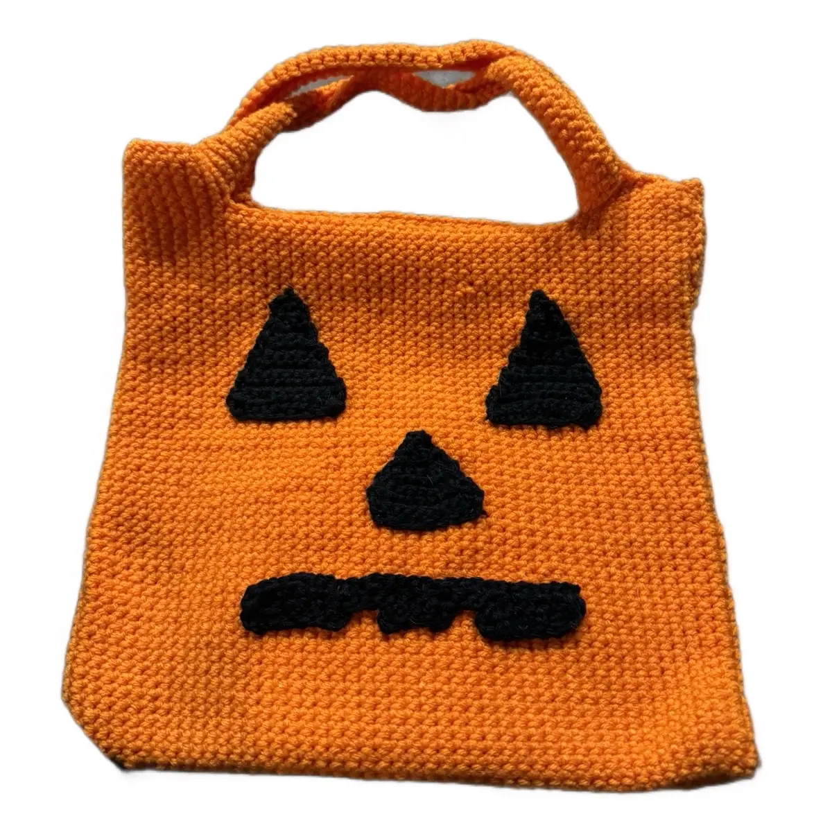 Handmade by me a Jack-o-lantern Trick or Treat Bag for Halloween