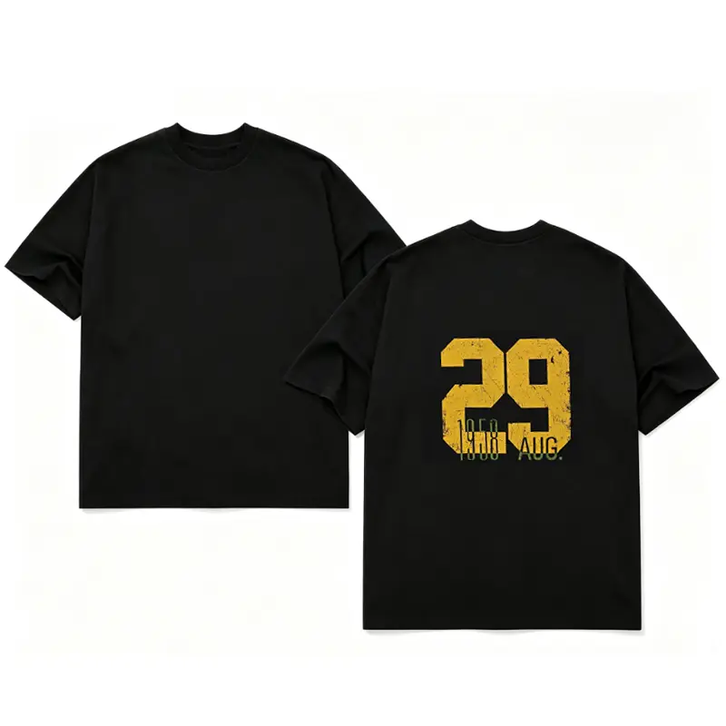12oz Max Heavyweight Boxy Cropped Crewneck T-Shirt, 100% Thick Cotton MeJend Graphic Tee, Casual Oversized Boxy Fit Streetwear Top For Men & Women