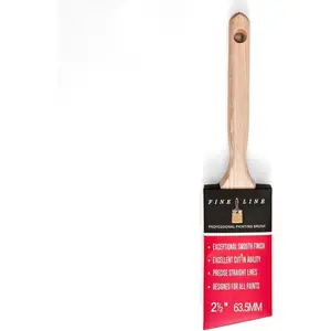 Professional 2 1/2 Inch Angle Sash  Brush - Fine Line Brush for  Edging and  in - Ideal for  Improvement, Interior & Exterior Painting, Woodwork, and Detail Work