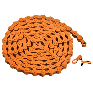 Single-Speed Bicycle Chain 1/2 x 1/8 Inch 116 Links (Orange, 1/2" x1/8" 116 Links)