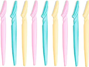 20pcs Stainless Steel Eyebrow for Women Portable Facial Trimmers Lightweight Design for and Travel Convenient Makeup Tool for Eyebrows(random color)