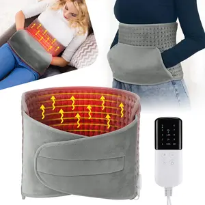 Multifunctional Heating Waist Belt, 10-Speed Temperature Control (38℃-60℃) Electric Heating Pad with Warm Pockets, Washable Soft Plush, Adjustable Velcro, 4-Speed Timer & Overheat Protection for Waist/Abdomen/Shoulders/NeckBullet Points