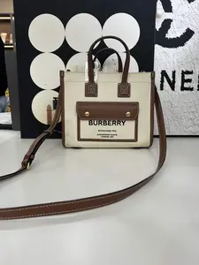 Pre-owned BURBERRY Freya Canvas & Leather Tote Bag