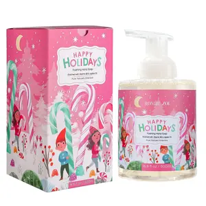 ROMIIE ZOI Christmas Foaming Hand Soap with Gift Box- Happy Holidays, Infused with Peppermint - 500ml/ 16.8oz Nail Aroma