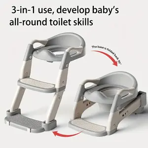 2 in 1 children's potty toilet seat cushion with ladder non-slip pad foldable children's toilet training seat cushion, suitable for boys and girls, anti-splashing design, children's potty set, Potty Trainer Toddler