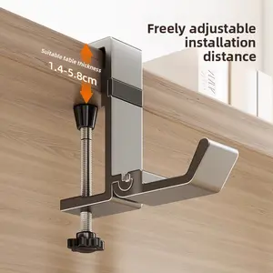 Magnetic Foldable Aluminum Headphone Stand Clip, Computer Desk Side Hook, No-Drill Heavy-Duty Edge Hook - Suitable for Gaming Headphones, Aesthetic Home and Office Decor, Minimalist Clip, Sleek Design, Durable Metal, Headset Holder, Tech Enthusiasts