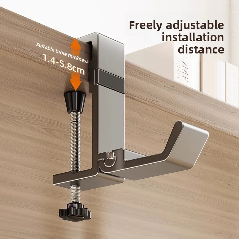 Magnetic Foldable Aluminum Headphone Stand Clip, Computer Desk Side Hook, No-Drill Heavy-Duty Edge Hook - Suitable for Gaming Headphones, Aesthetic Home and Office Decor, Minimalist Clip, Sleek Design, Durable Metal, Headset Holder, Tech Enthusiasts