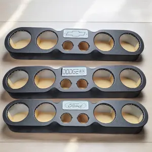 Universal Speaker Panel 4x6.5 - 2 X Tweeters Pod Wood and Fabric Chevy Ford Dodge Logo Car Audio System Portable Stereo Woofer Classic Design