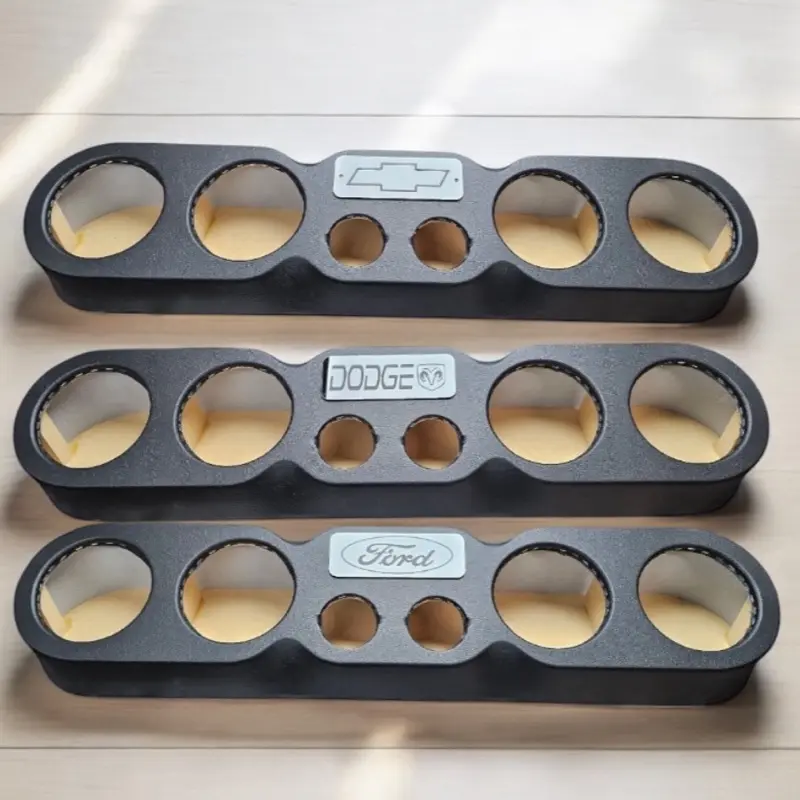 Universal Speaker Panel 4x6.5 - 2 X Tweeters Pod Wood and Fabric Chevy Ford Dodge Logo Car Audio System Portable Stereo Woofer Classic Design
