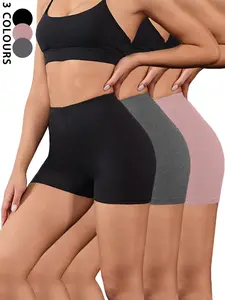 Women's 3-Pack Biker Shorts, Super Soft No-See-Through Fabric, Ideal for Workouts & Yoga, Summer Activewear, Comfortable Fit, Soft Stretch Shorts