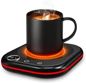 Mug Warmer - 3 Temp Setting 113F 131F 167F - Ambient Light - Coffee Mug Warmer for Desk with 1-12H Timer - 4H Auto Shut Off- Electric Cup Beverage Warmer  for Coffee, , Milk