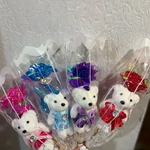 Color-changing flowers with bear