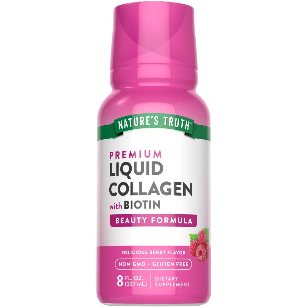Nature's Truth Collagen Peptides Liquid with Biotin - Type 1 & 3 - Berry Flavor - 8 fl oz - Non-GMO & Gluten Free Nature's Truth Collagen Peptides Liquid with Biotin - Type 1 & 3 - Berry Flavor - 8 fl oz - Non-GMO & Gluten Free