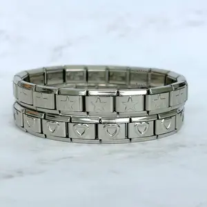 Minimalist Italian Charm Bracelet – Stainless Steel, Adjustable & Stackable – Silver Color