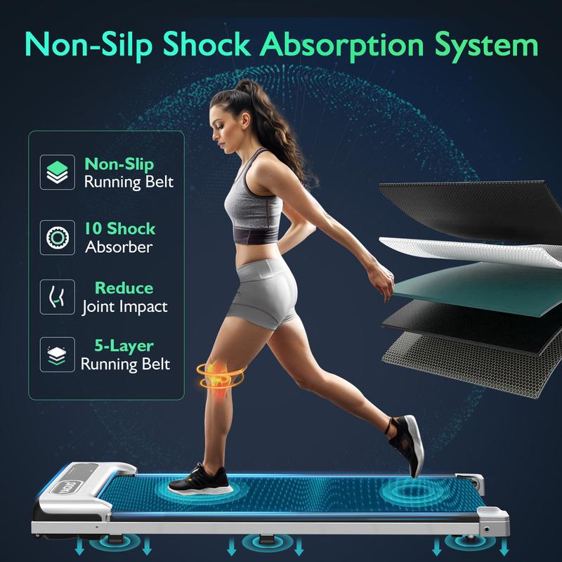 YAGUD Walking Pad with Remote Control, LED Display,  2 in 1 Under Desk Treadmill for Small Spaces,Portable for Home/Office