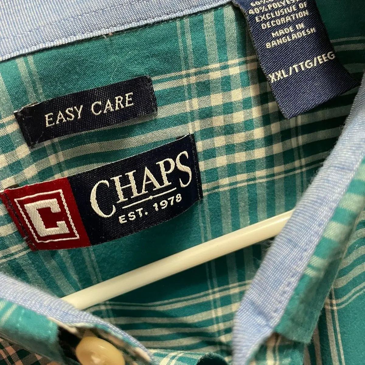 Chaps Teal mens Dress Shirt size xxl - TikTok Shop