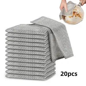 20-Piece Set Non-Scratch Stainless Steel Scrubbing Cloths, Heavy-Duty Reusable Cleaning Pads for Kitchen, Dual-Sided and