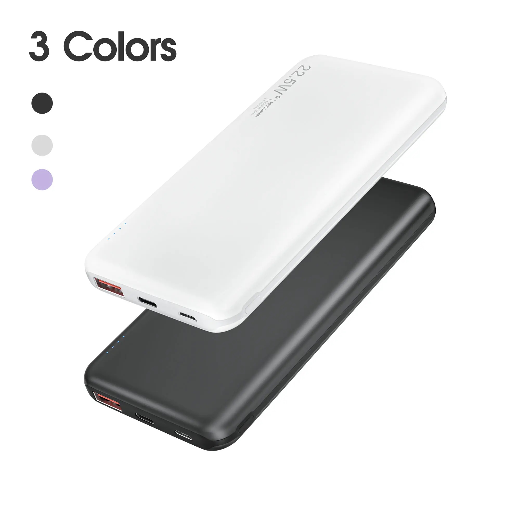 summerwins 2-Pack 10000mAh Slim Portable Power Bank, USB-C (Type C) PD20W Fast Charging, Mobile Accessories for iPhone, iPad, Android & More, Input/Output Compatible, Easy Portability, Ideal Father's Day Gifts, Rechargeable Batteries