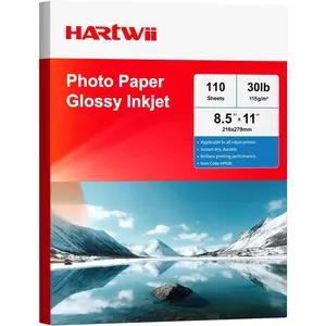 Thin Glossy Inkjet Paper 8.5x11 Inches 110 Sheets brochure paper 115gsm Photo Paper for Inkjet Printer with Dye Ink for Custom Chip Bag Party Favors