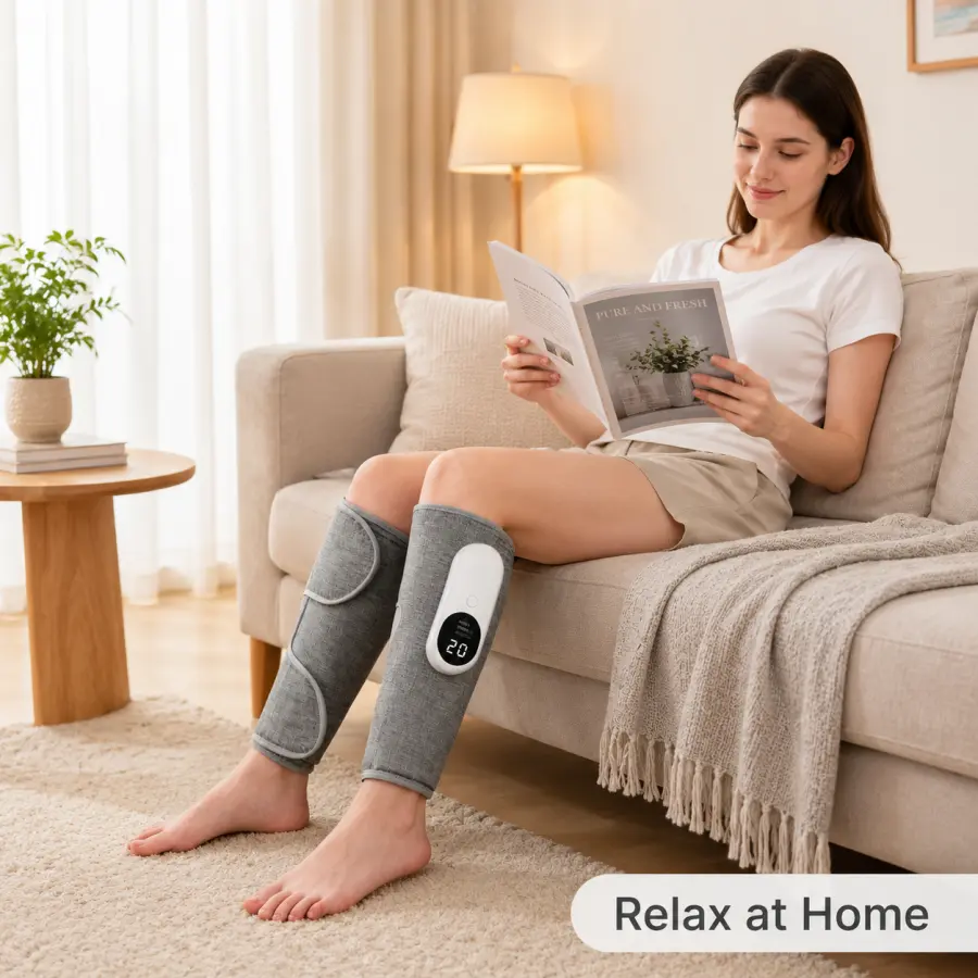 Leg massager with heat and air-compression functions; cordless calf massager featuring 3 modes and 3 intensity levels. Beneficial for muscles—an ideal gift for Christmas, Mother's Day, and Father's Day.