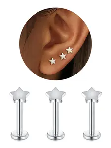 Star Design Stud Earrings, Stainless Steel Earrings for Women, Fashion Jewelry for Party, Daily Clothing Decor, Trendy All-match & Exquisite Jewelry for Birthday Gift