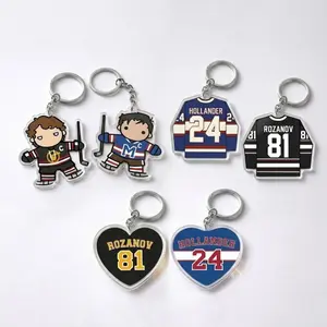 Shane And Ilya Cartoon Style Acrylic Keychain 3inches Set Heated Rivalry Inspired Hockey Romance Cute Chibi Character Key Ring For Fans Book Lovers Gift