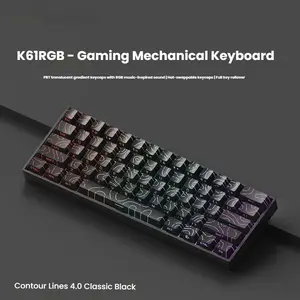 K61 60% Mechanical Keyboard Wired Version, 16m RGB Backlight Mini Compact Design, Hot Swappable, Gaming and Office Use, PC Laptop Universal, LED Backlit Keyboard
