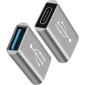 USB 3.0 to USB C 3.1 Adapter 2 Pack,10Gbps Double Sided Data Transfer, Bi-Directional Type-C (Female) to Type-A (Female)  The Go (OTG) Converter Connector Support  & Data Sync for Laptop, PC
