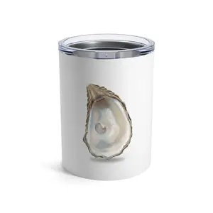 Pearl Oyster Illustration Tumbler | Nautical Sea Shell Drinkware