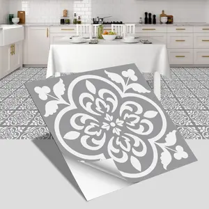 12pcs/24pcs Waterproof Thickened Self-adhesive Floor Tiles, Linear Pattern Design, Suitable for Kitchen Backsplash, Stairs and Bathroom Floor Decoration, 7.87 inches X 7.87 inches, 11.81 inches X 11.81 inches