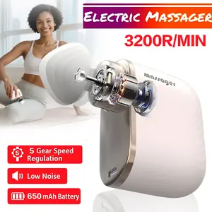 Mini Impact Massage Gun, Handheld Electric Muscle Massager, Ultra-Portable, 3 Massage Heads, Quiet Lightweight, USB Rechargeable, Unisex Gift
