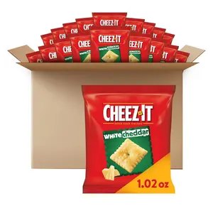 Cheez-It Cheese Crackers, Baked Snack Crackers, Lunch Snacks, White Cheddar (40 Packs) Crispy Crunchy