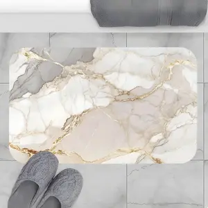 Gold Marble Bathroom Mats, Water Absorbent Mat, Water Absorbing Mat, Bathroom Absorbent Floor Mats, Anti-slip Quick-drying Soft Carpets, Bathroom Drying Doormat, Suitable for Multi-scenario Shower, Bathtub, Outdoor Door Mats