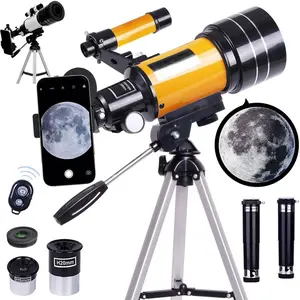 Professional Astronomical Telescope with Tripod for Lunar HD Viewing Adults Kids Astronomy Observation Tool with 20mm & 40mm Eyepieces