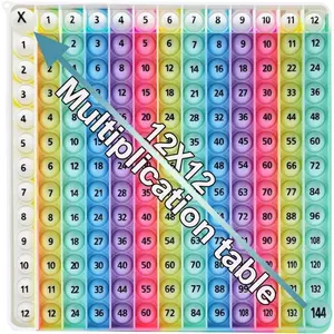 12x12 Multiplication Game Table Kids Math Learning Posters, Fidget Popper Educational Math Tools Fidget Popular Toys Relieve Stress Various Math Operations (20cm Large)