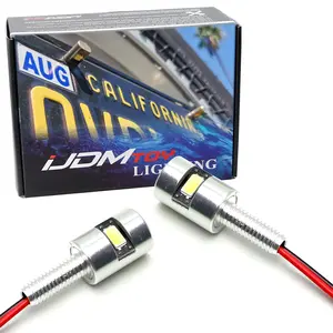 iJDMTOY Chrome Finish Stub-Mount Xenon White LED Number Plate Lights For Jeep/SUV Truck Spare Tire Mount License Plate or Relocated License Plate