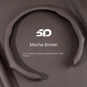 Napa Leather Steering Wheel Cover Ultra-Thin Non-Slip Breathable All-Season Use Enhanced Drive Comfort Anti-Slip Automotive Accessory Comfortable Grip Design Universal Fit 5-15 Inch Microfiber quick turn easy installation Sports new car Steeringwheelcover