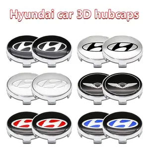 4PCS 60mm Car Styling Wheel Center Cap Hub Replaced Covers Badge Sticker For Hyundai i10 i30 i20 i40 IX35 Sonata Santa Fe Accent Tucson Elantra Creta Kona Genesis Equus Coupe Azera ioniq N Line